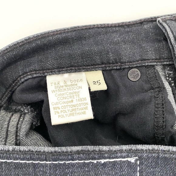 RAG & BONE Skinny Jeans with Open Hem in Concrete Wash - Picture 5 of 12
